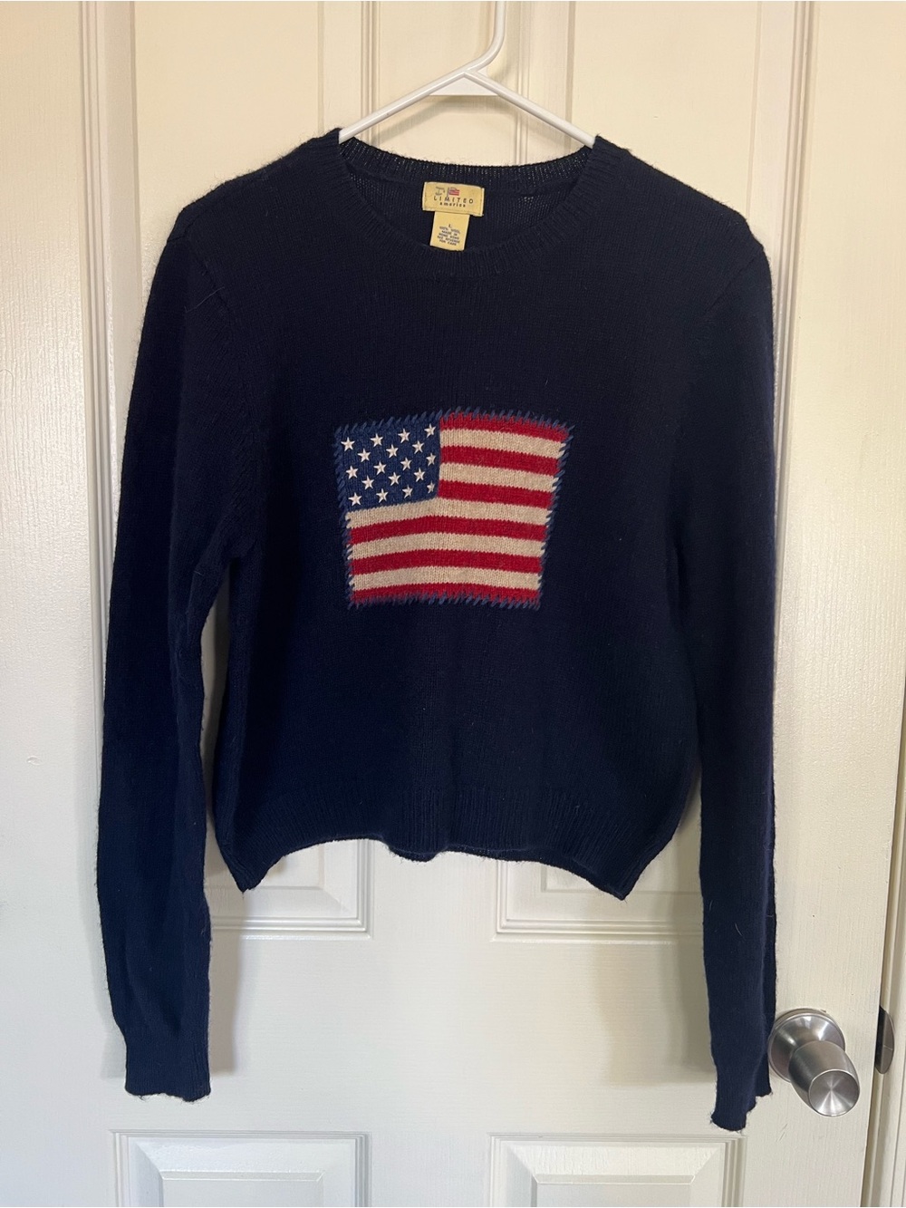 Vintage Limited America 100% Wool American Flag Sweater Large